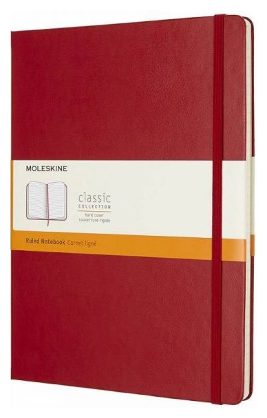 

Блокнот Moleskine Classic XLarge. Красный, в линейку, classic soft xl (в линейку)