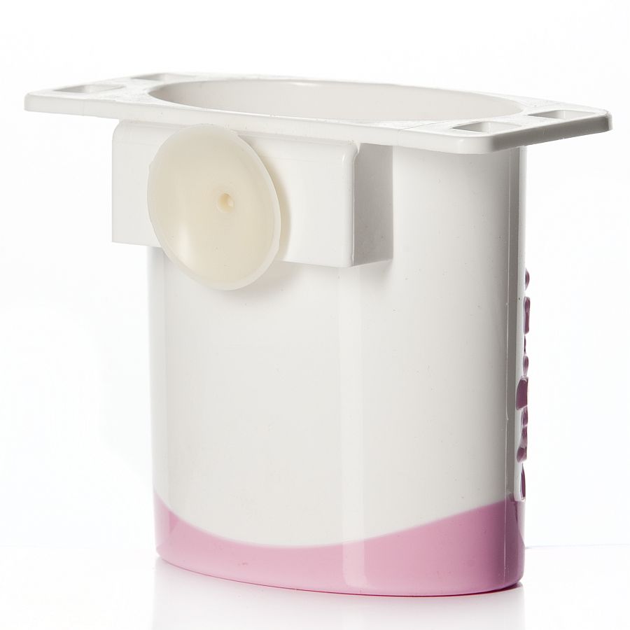 фото Подставка для зубных щеток "камелия", 85*145*120 мм (цвет белый с розовым) альтернатива