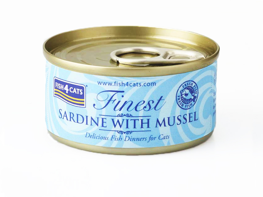 фото Консервы для кошек fish4cats finest sardine with mussel, сардины с мидиями, 70г