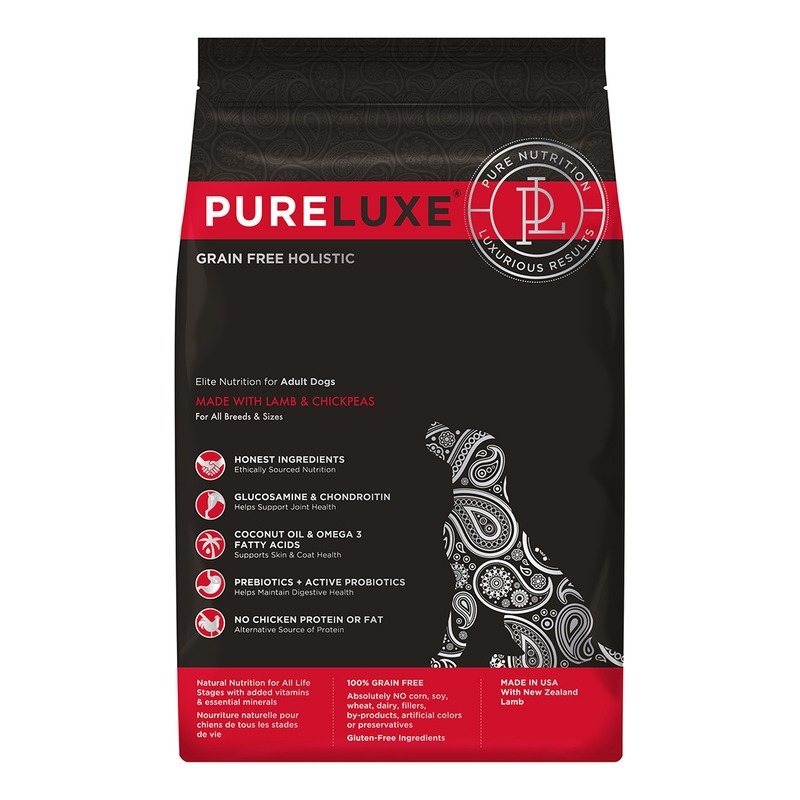 Сухой корм для собак PureLuxe, беззерновой, с ягненком и нутом, 0,4кг