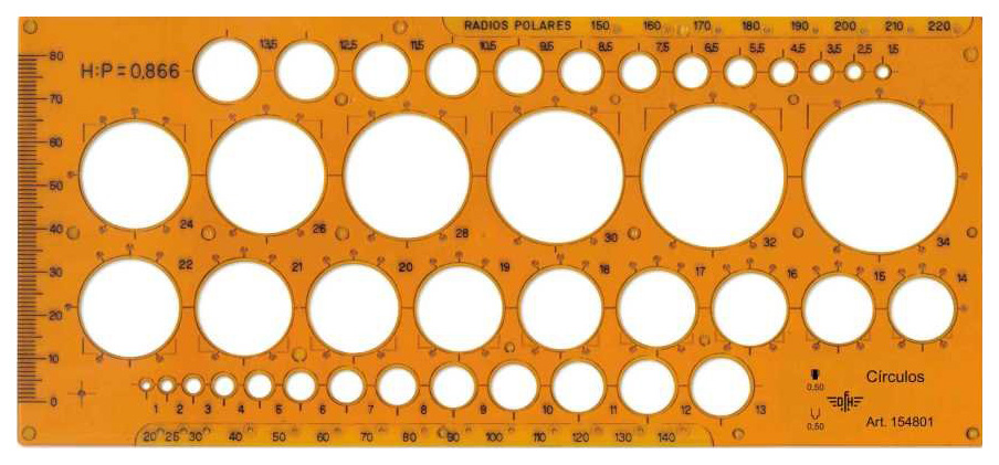 фото Шаблон domingo ferrer круги, 1-34 мм