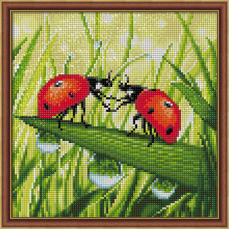 

Алмазная вышивка Алмазная Живопись Пара божьих коровок, 25x25 см, Пара божьих коровок