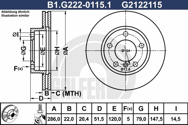 фото Тормозной диск galfer b1.g222-0115.1