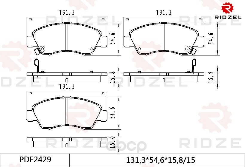 

Комплект тормозных колодок RIDZEL PDF2429