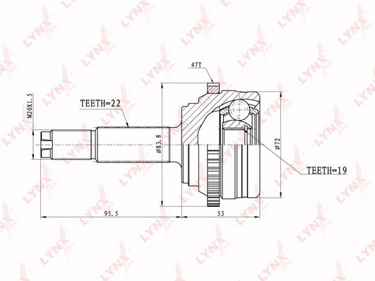 

Шрус LYNXauto CO-3631A