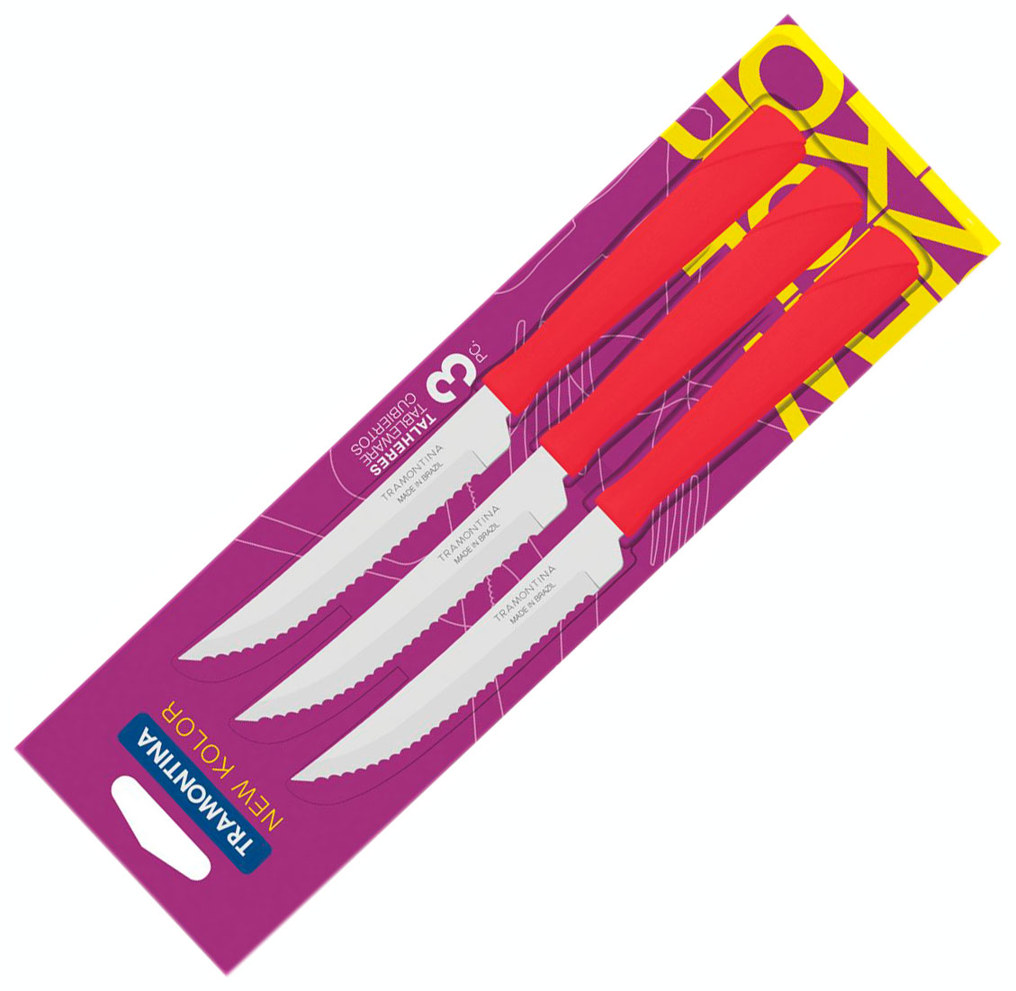 Набор ножей для мяса Tramontina New Kolor 23160/374-TR Красный