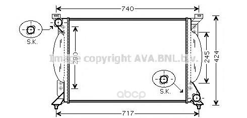 

Радиатор охлаждения двигателя Ava AI2203