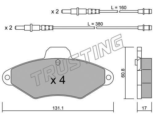 

Тормозные колодки TRUSTING дисковые 1460