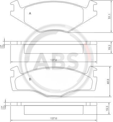 

Тормозные колодки дисковые ABS 36536