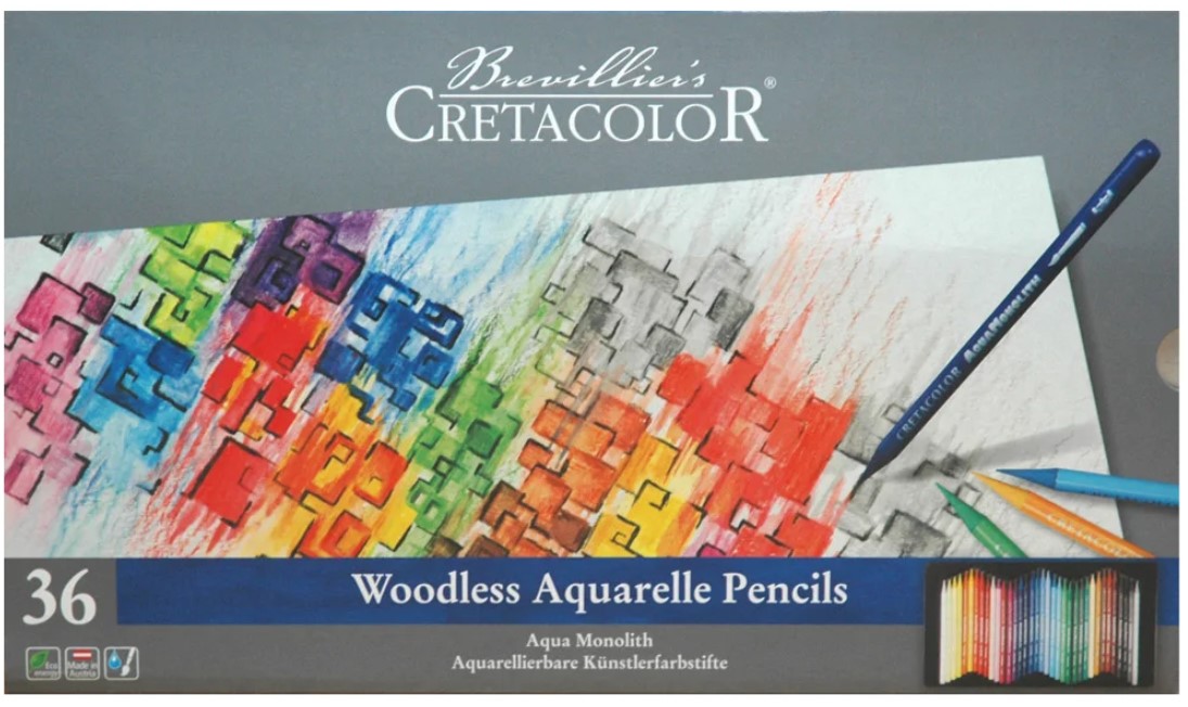 

Акварельные карандаши CretacoloR без деревянной оболочки AQUA MONOLITH, 36 цветов, Бежевый;белый;бирюзовый;бордовый;голубой;желтый;зеленый;золотистый;коричневый;красный;оранжевый;розовый;серебристый;серый;синий;фиолетовый;черный
