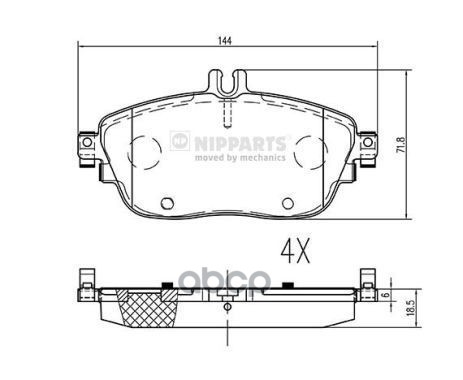 

Комплект тормозных колодок NIPPARTS N3601114