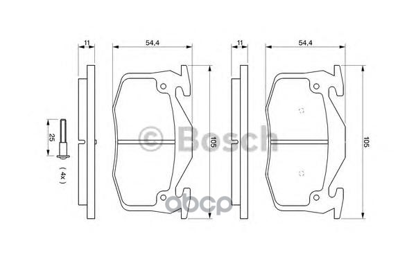 

Комплект тормозных колодок BOSCH 0986461149