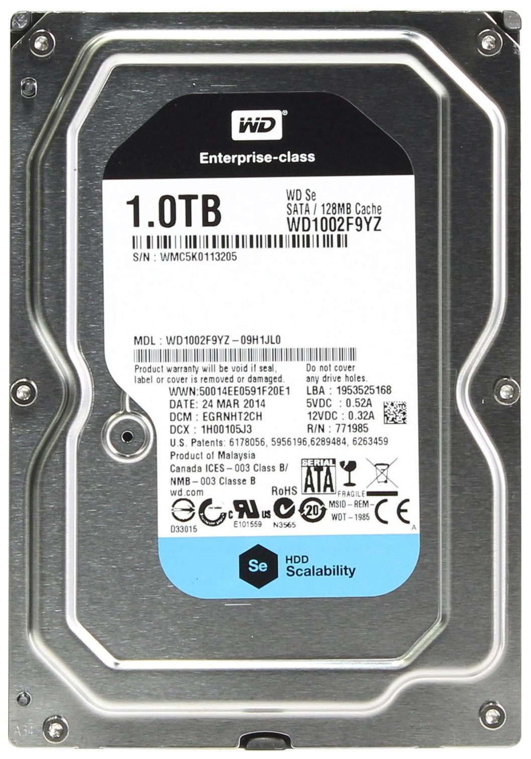 

Внутренний жесткий диск Western Digital 1TB (WD1002F9YZ)