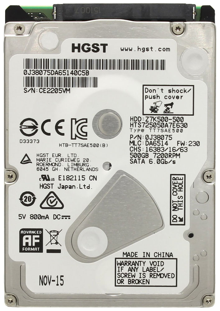 Жесткий диск HGST Travelstar Z7K500 500ГБ (HTS725050A7E630)