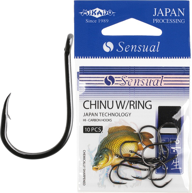 фото Рыболовные крючки mikado sensual chinu w/ring №2, 10 шт.