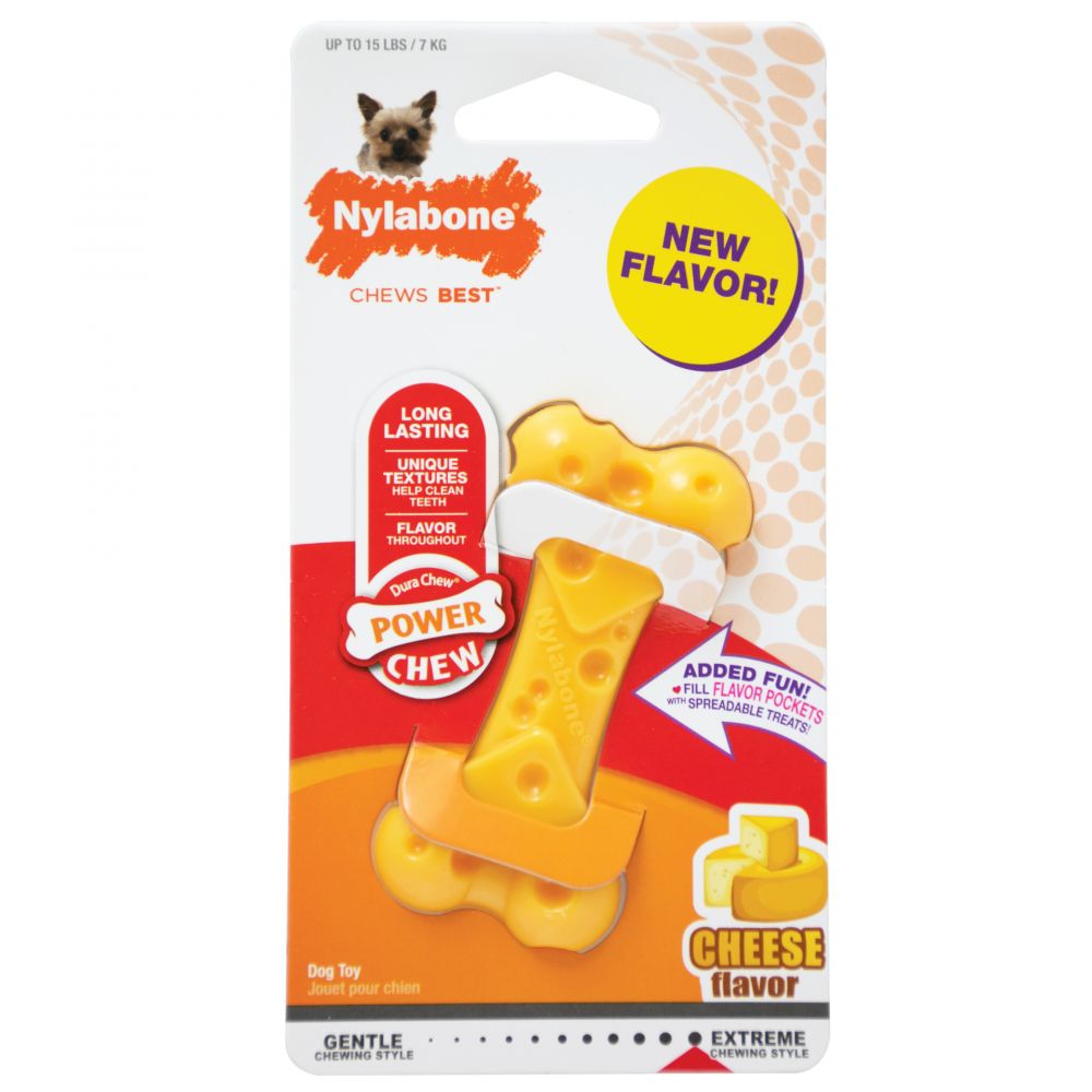 фото Жевательная игрушка для собак nylabone косточка экстра жесткая с ароматом сыра м