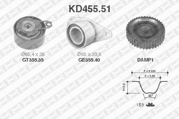 фото Комплект ремня грм snr kd455.51 ntn-snr