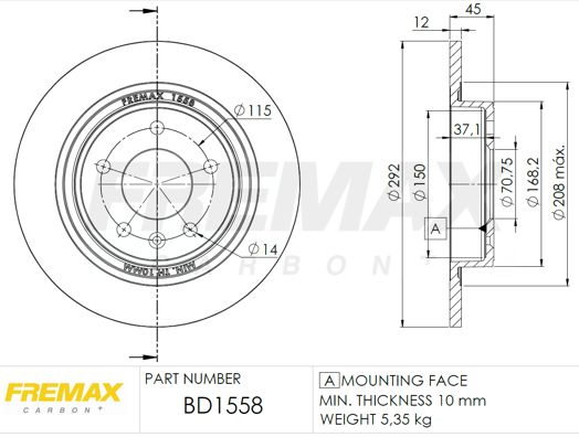 Тормозной диск FREMAX BD-1558