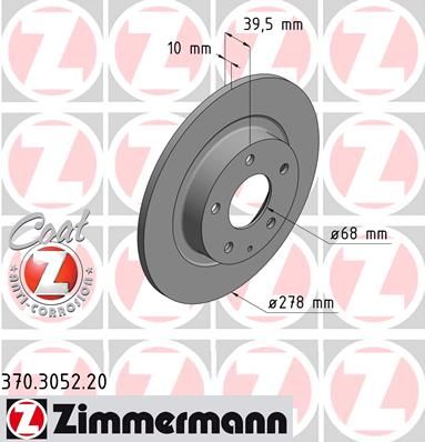 фото Тормозной диск zimmermann 370.3052.20