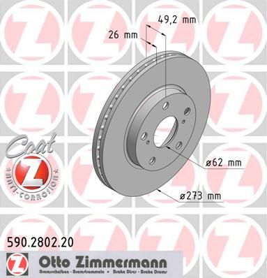 

Тормозной диск ZIMMERMANN 590.2802.20