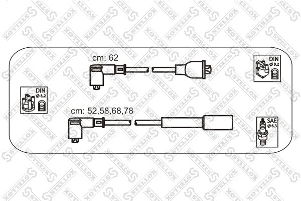 Комплект проводов зажигания STELLOX 10-38487-SX