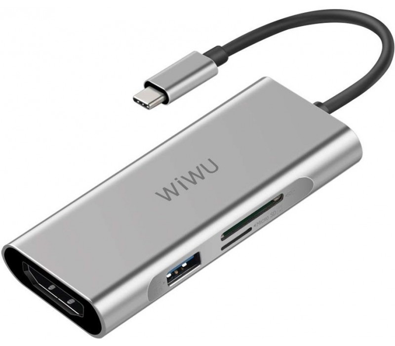 

USB-концентратор Wiwu Apollo A731 USB-C (Grey), Apollo A731 USB-C