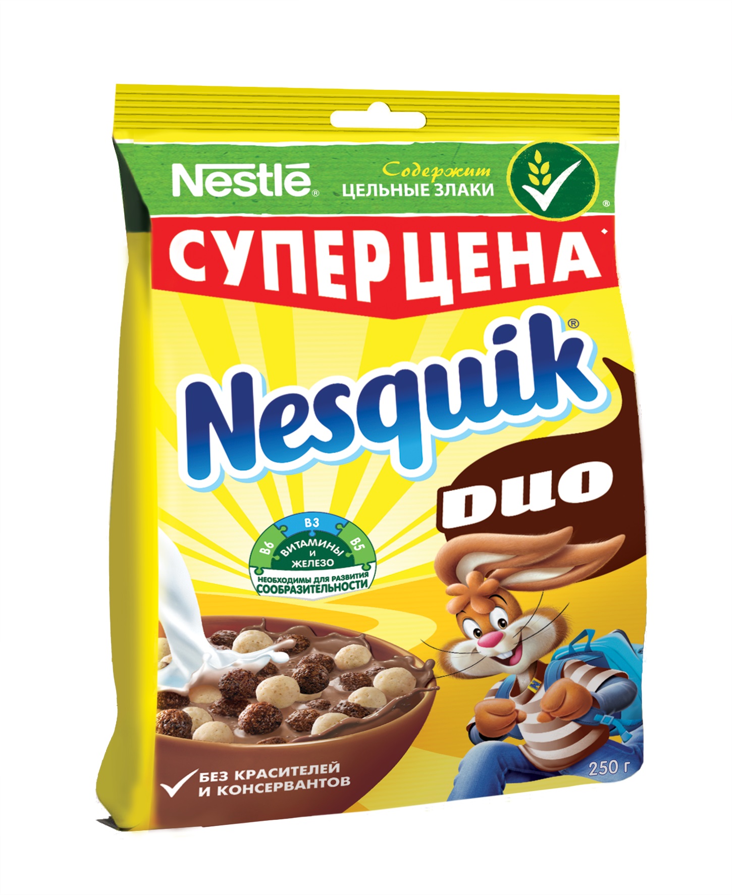 Готовый завтрак Nesquik duo шоколадный 250 г
