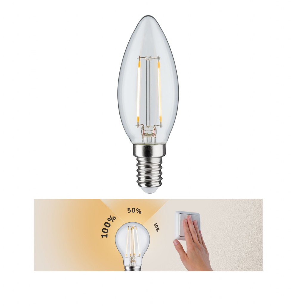 

LED Kerze 2,5W E14 230V 3step dim klar 28572