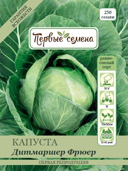 

Семена овощей Первые семена Капуста б/к Дитмаршер Фрюер, 1 г