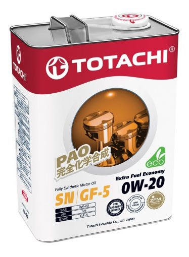 Моторное масло Totachi Extra Fuel Fully Synthetic 0W20 4л