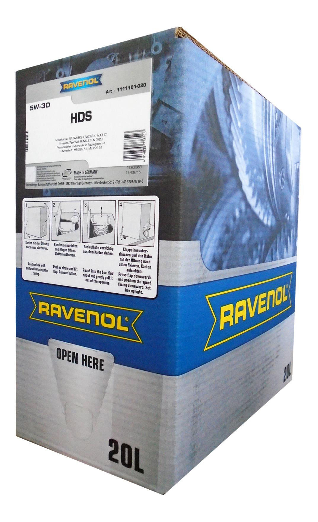 фото Моторное масло ravenol hds hydrocrack diesel specif sae 5w-30 20л