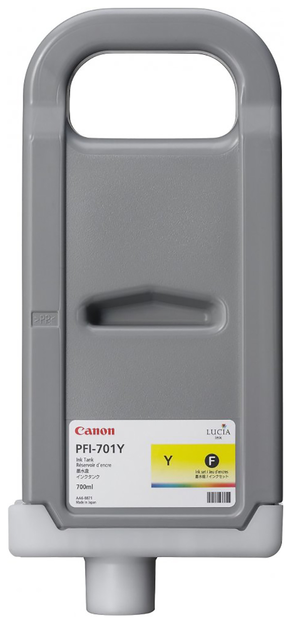 

Картридж для струйного принтера Canon PFI-701 Y желтый, оригинал, PFI-701 Y