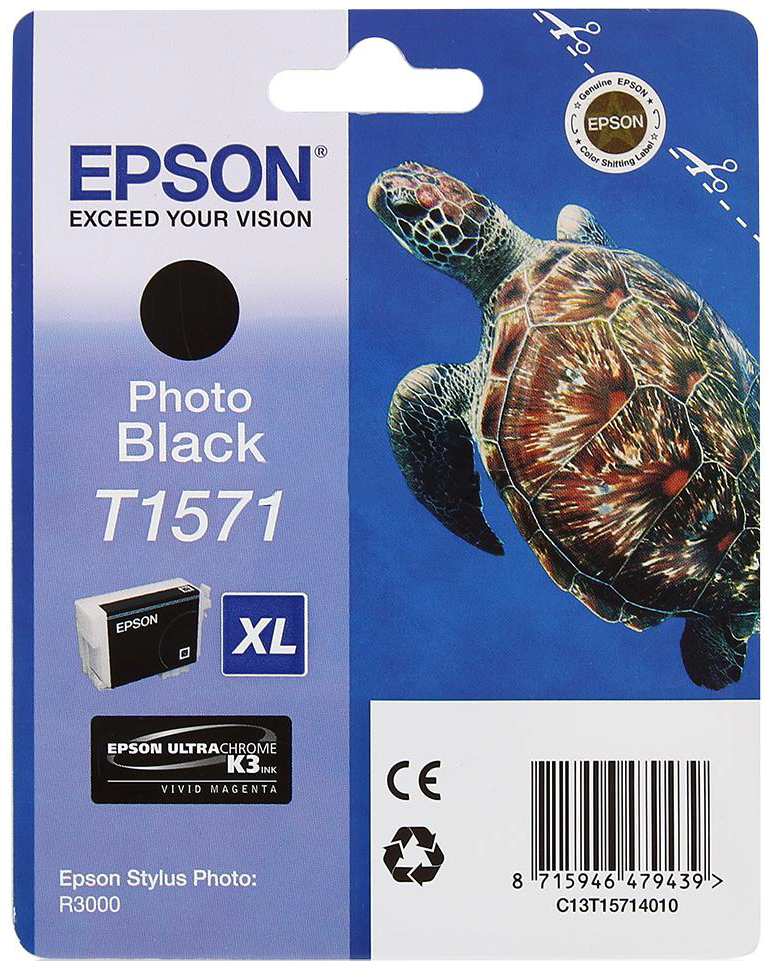 

Картридж для струйного принтера Epson C13T15714010, черный, оригинал, stylus Photo R3000