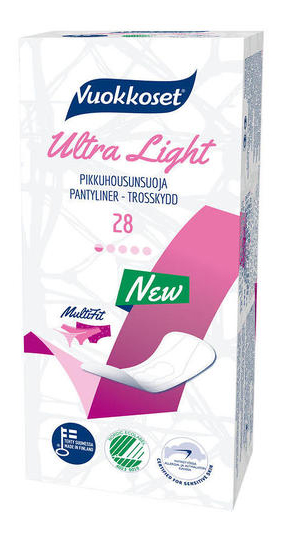 

Прокладки Vuokkoset (Вуоккосет), женские, Ultra Light pantyliner , 28 шт,, ultra Light pantyliner 28 шт.