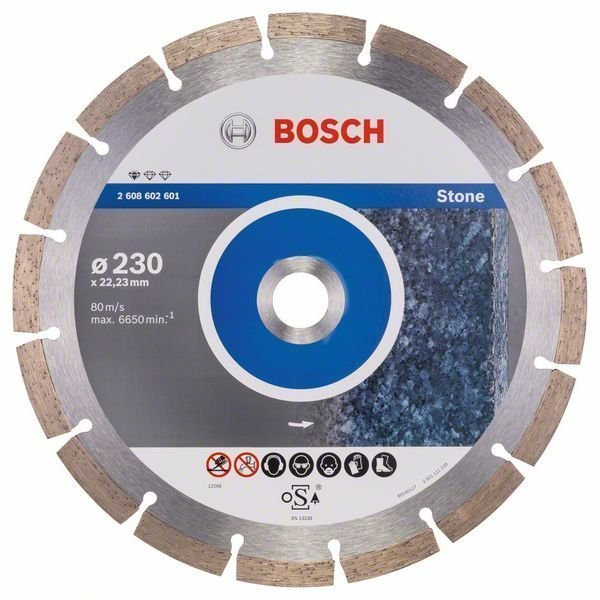 Диск отрезной алмазный Bosch Stf Stone230-22,23 2608602601 диск отрезной алмазный bosch standard for stone 125x22 2608602598 ф125х22мм по граниту