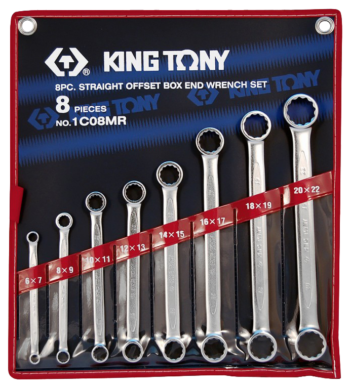 Набор накидных ключей KING TONY 6-22 мм 8 предметов 1C08MR накидные изогнутые ключи topex