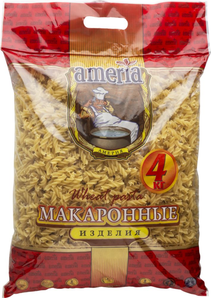 Макаронные изделия Ameria fuzilli спиральки 4 кг