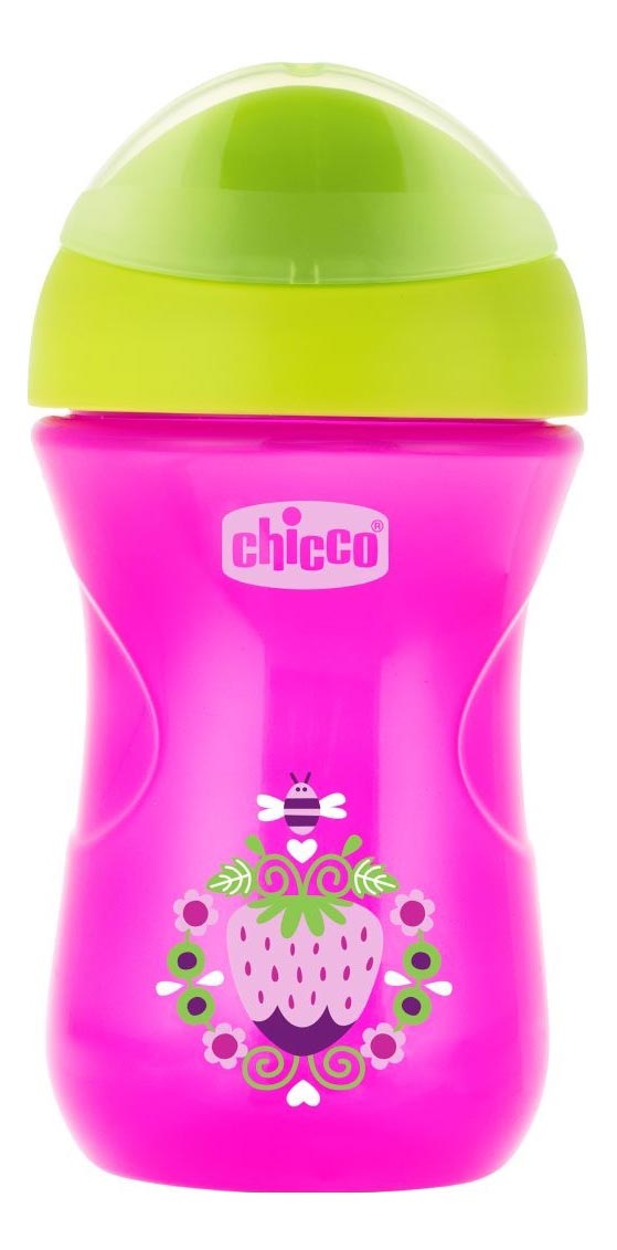 

Поильник Chicco 266 мл с 12 мес розовый Клубничка, Клубничка 266 мл розовый