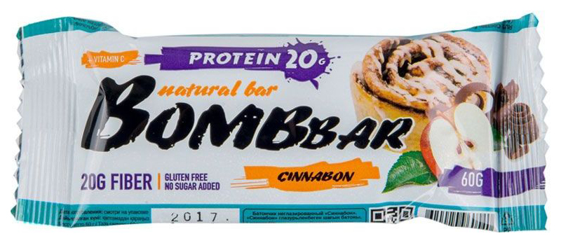 фото Протеиновый батончик bombbar protein bar 60 г яблоко-корица