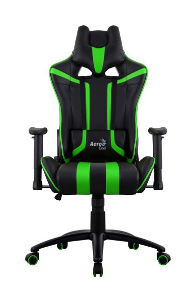 фото Игровое кресло aerocool ac120 air, зеленый/черный