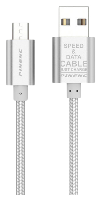 фото Кабель pineng microusb 1м silver (pn-306sv)