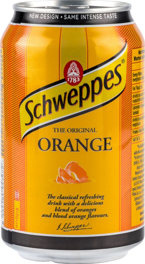 фото Напиток сильногазированный schweppes orange жестяная банка 0,33 л