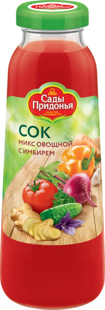 Сок Сады Придонья микс овощной с имбирем 03 л 90₽