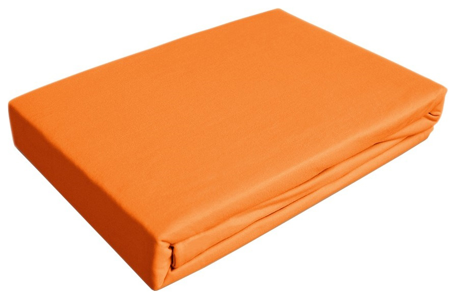 фото Простынь трикотаж на резинке ol-tex 140х200 оранжевый