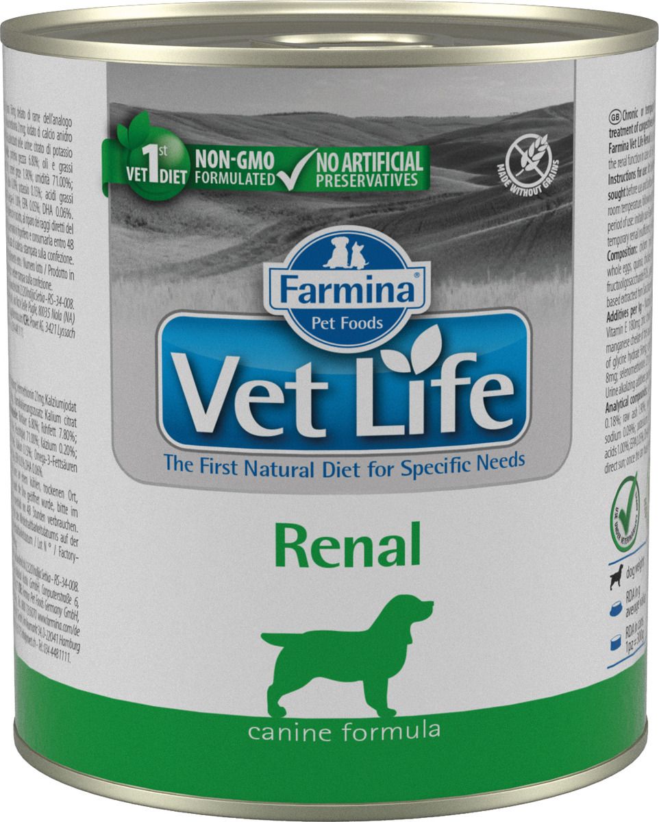 фото Влажный корм для собак farmina vet life renal, 300г