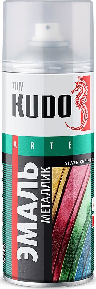 Аэрозольная акриловая краска металлик Kudo KU-1055, 520 мл, бирюза