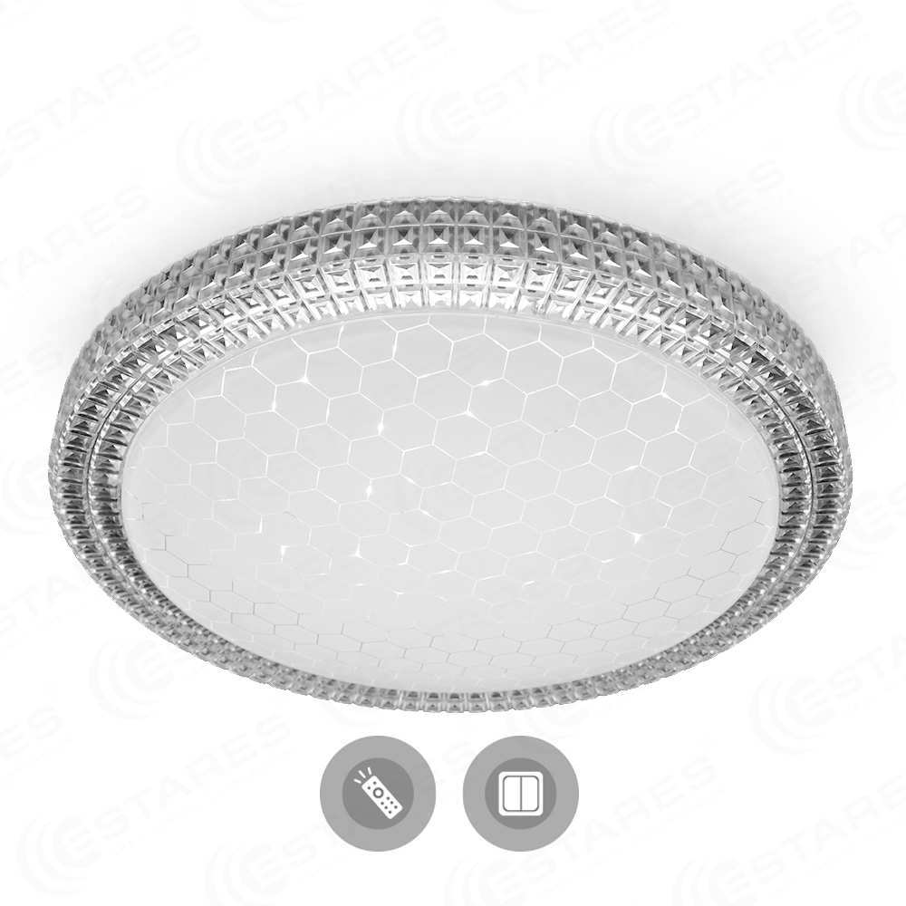 фото Потолочный светодиодный светильник estares akrilika sota 40w r-405-clear/shiny-220-ip44