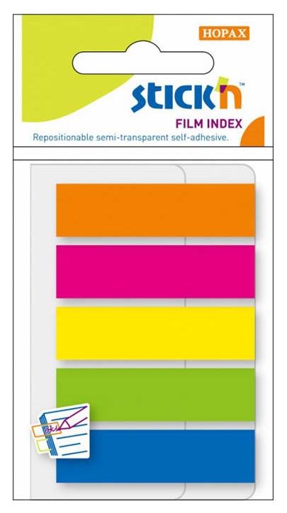 

Самоклеящиеся закладки HOPAX STICK'N FILM INDEX 21050 Neon 125 шт, Разноцветный