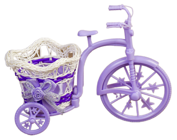 фото Декоративная корзина sima-land велосипед цветной с корзиной-цветком