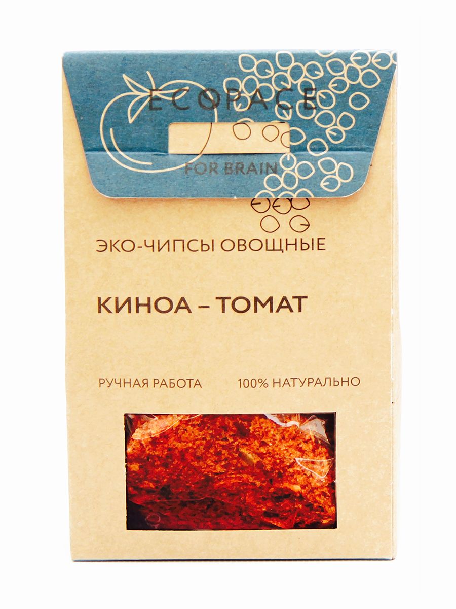 

Эко-чипсы овощные For Brain киноа-томат 40 г